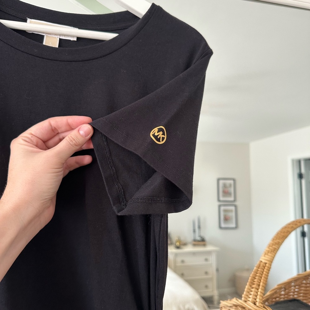 Michael Kors Black Crew Neck Tee Dress - Picture 2 of 7